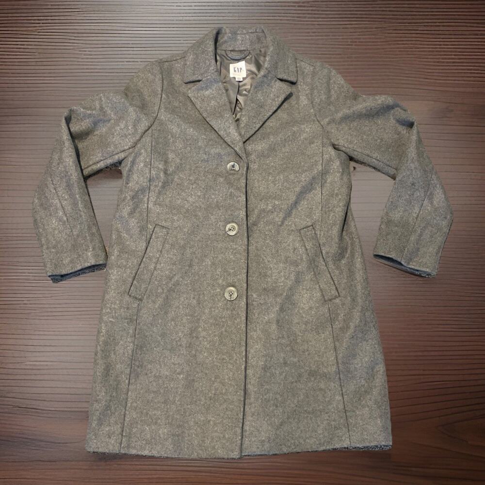Women’s Gap Grey Wool blend long Coat Small